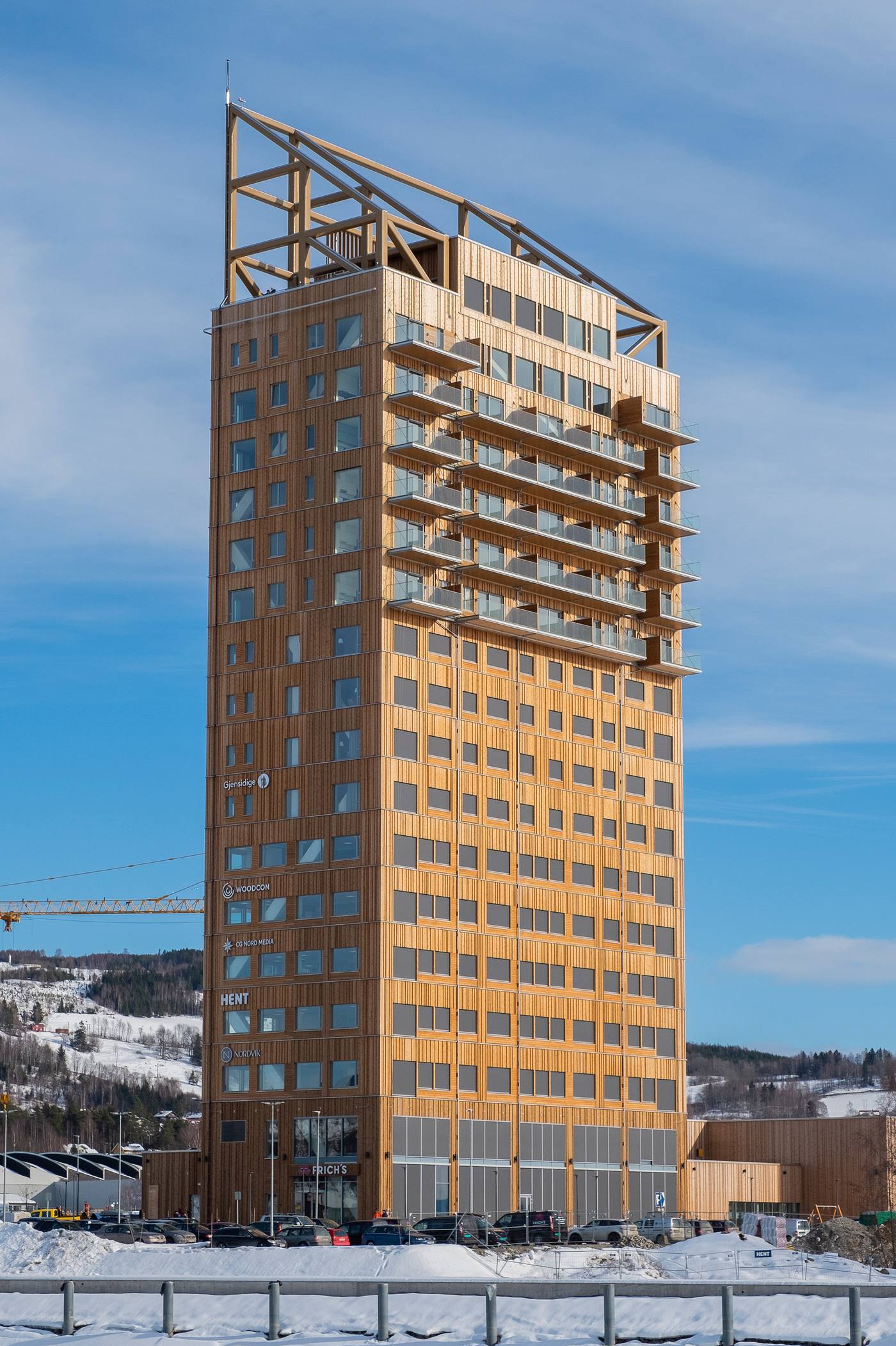 Mjøstårnet in Brumunddal, Norway — at its 2019 opening the world's tallest timber building