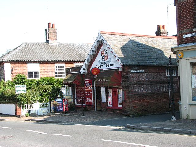 The Victorian post office in Mundesley, built in brick and flint