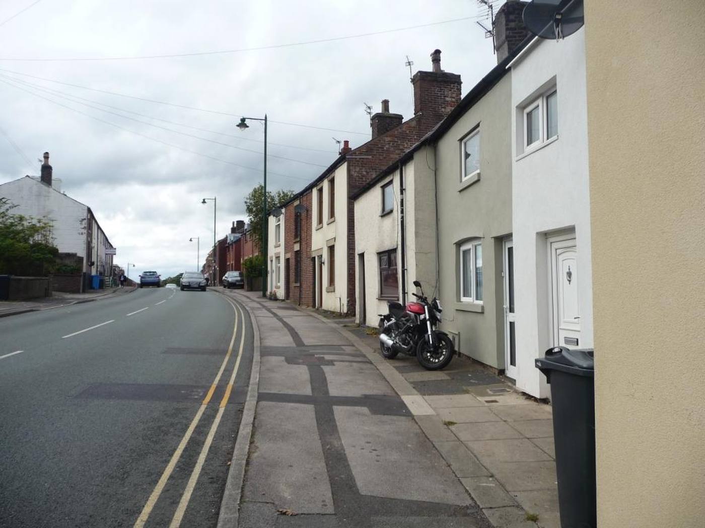 A row of brick terraced houses in Kirkham, Lancashire — where party-wall rights matter