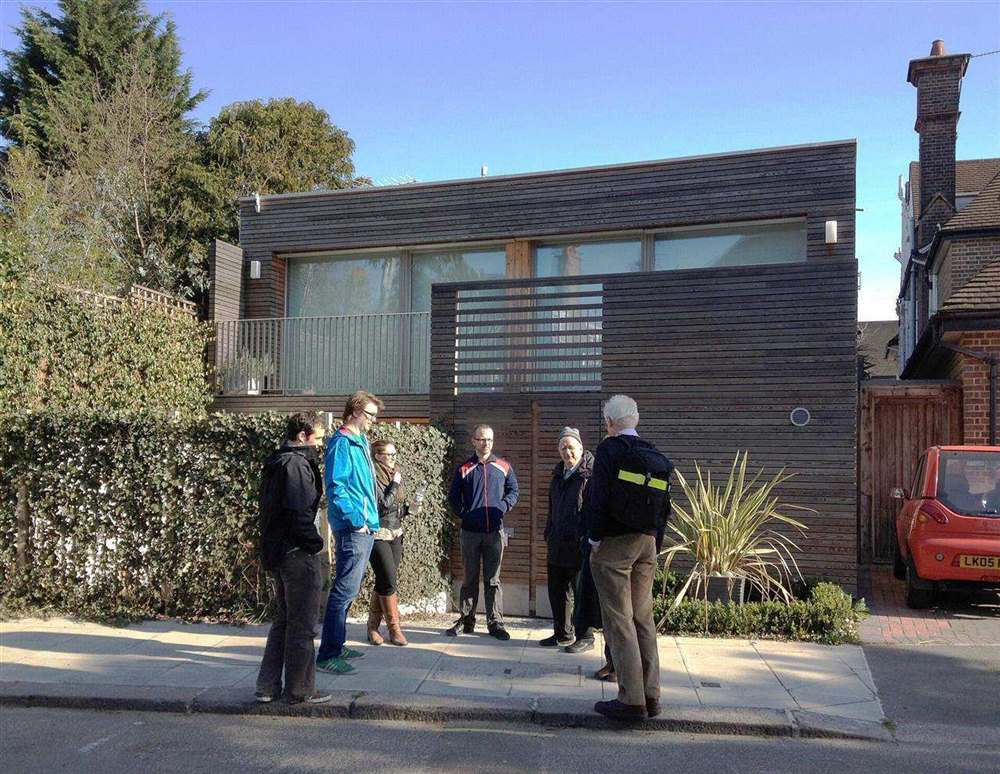 Camden Passive House in London seen from its planted garden