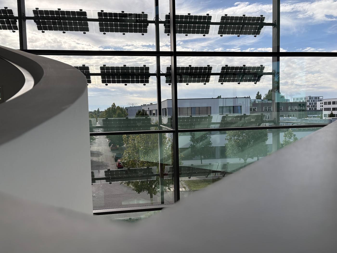 Solar cells integrated into the glass facade of the ZPV Center for Photovoltaics in Berlin-Adlershof