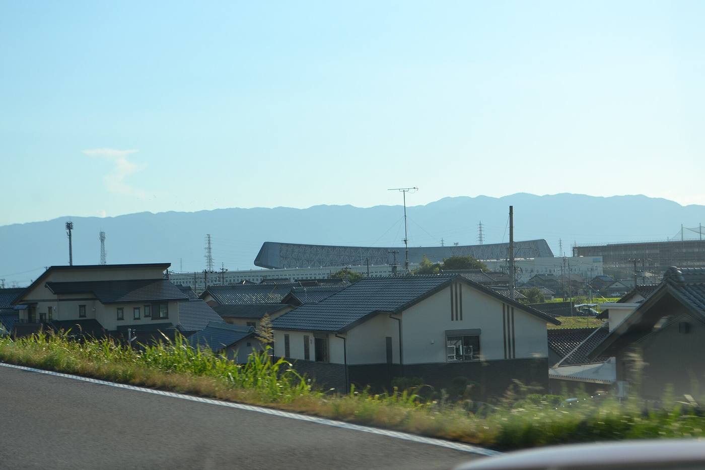 The Sanyo Solar Ark in Japan, a vast arc-shaped structure clad in photovoltaic panels
