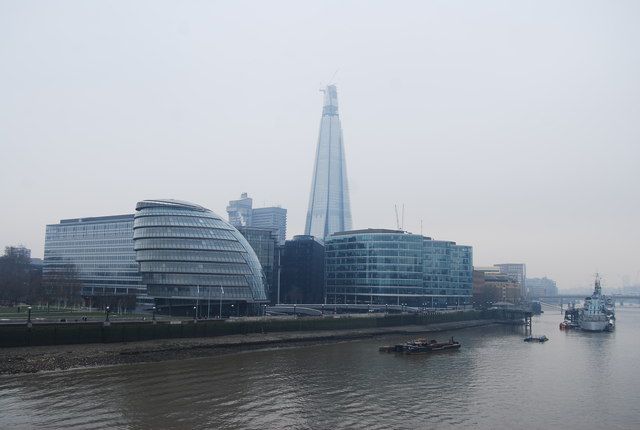 City Hall, More London, with The Shard behind it