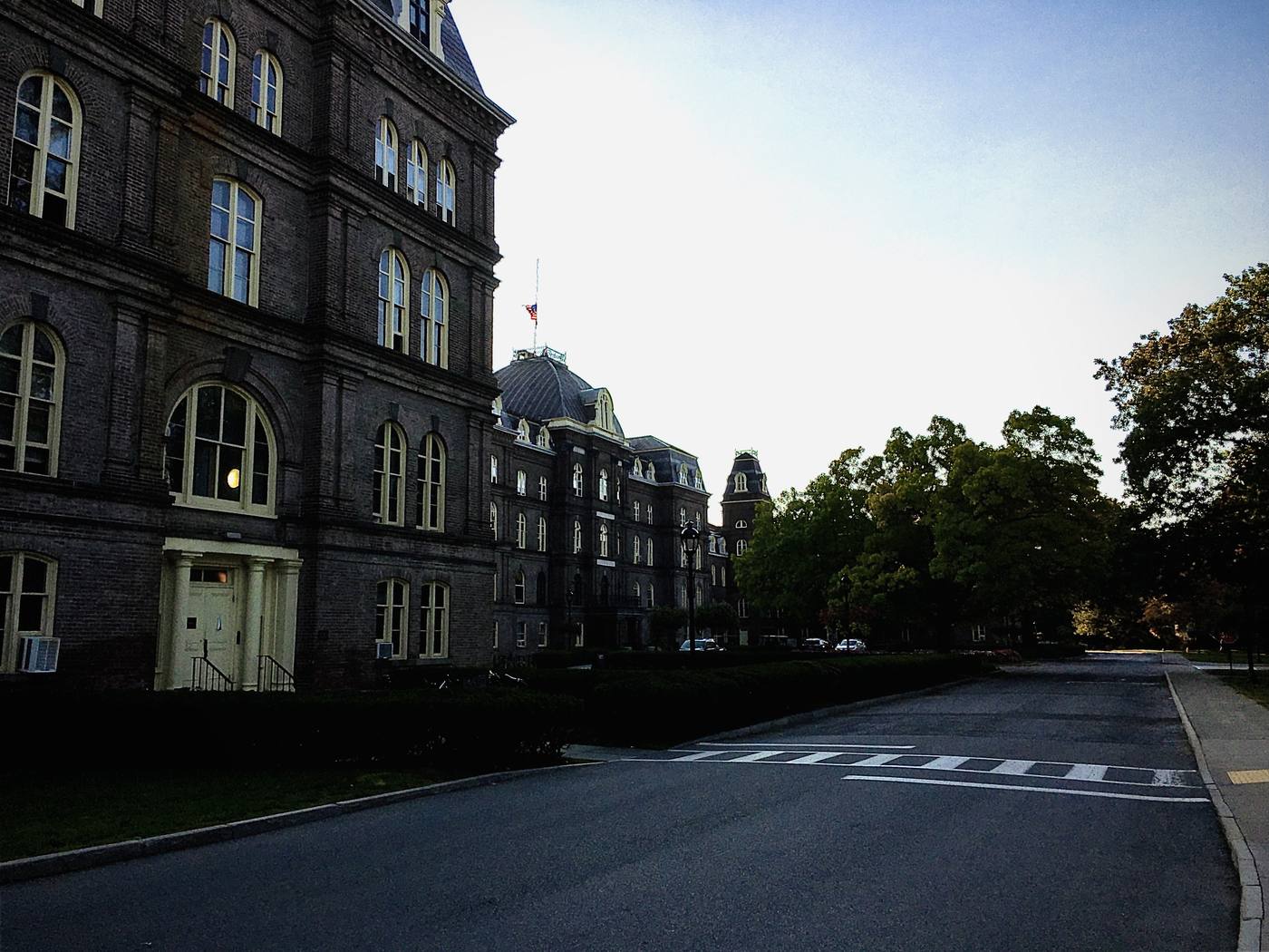 Vassar College Main Building, seen from the left side