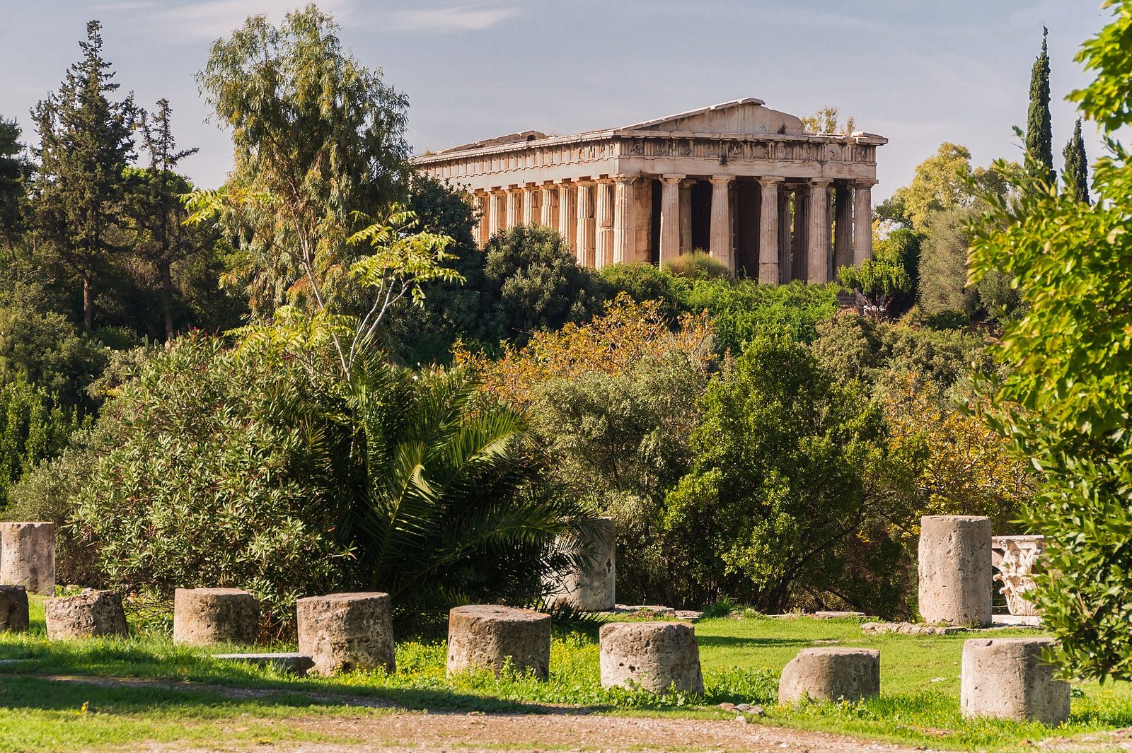 The Temple of Hephaestus above the Agora, the best-preserved Doric temple in Greece