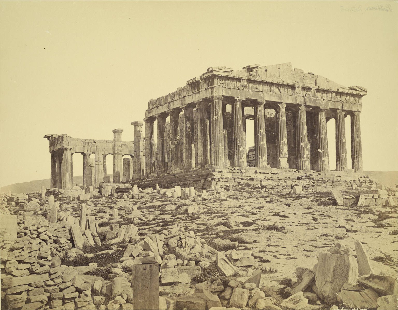 The Parthenon from the northwest in a nineteenth-century photograph