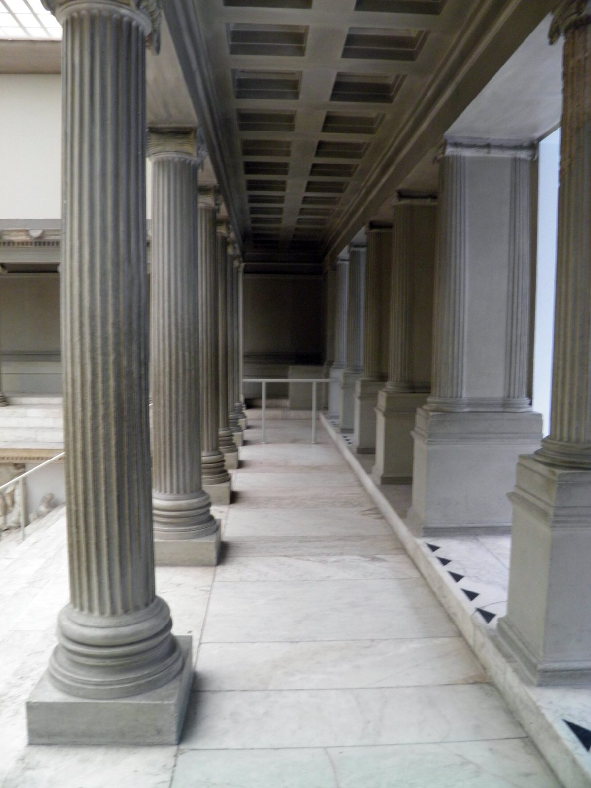 The reconstructed portico of the Pergamon Altar in the Pergamon Museum, Berlin