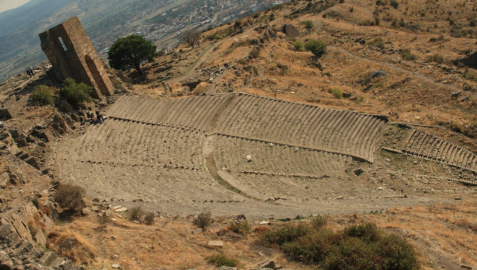 The steep theatre of Pergamon on the acropolis slope