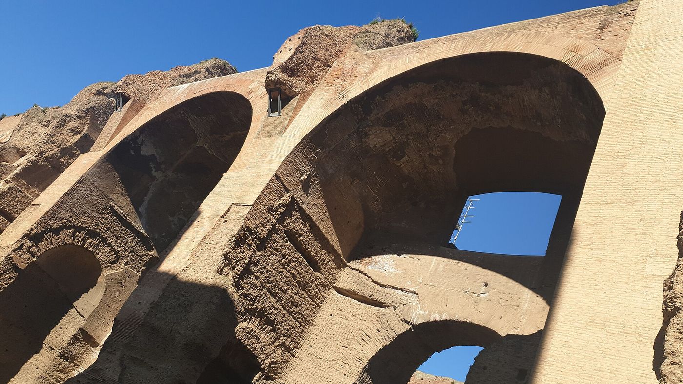 The Baths of Caracalla in Rome, where great groin vaults once roofed the frigidarium