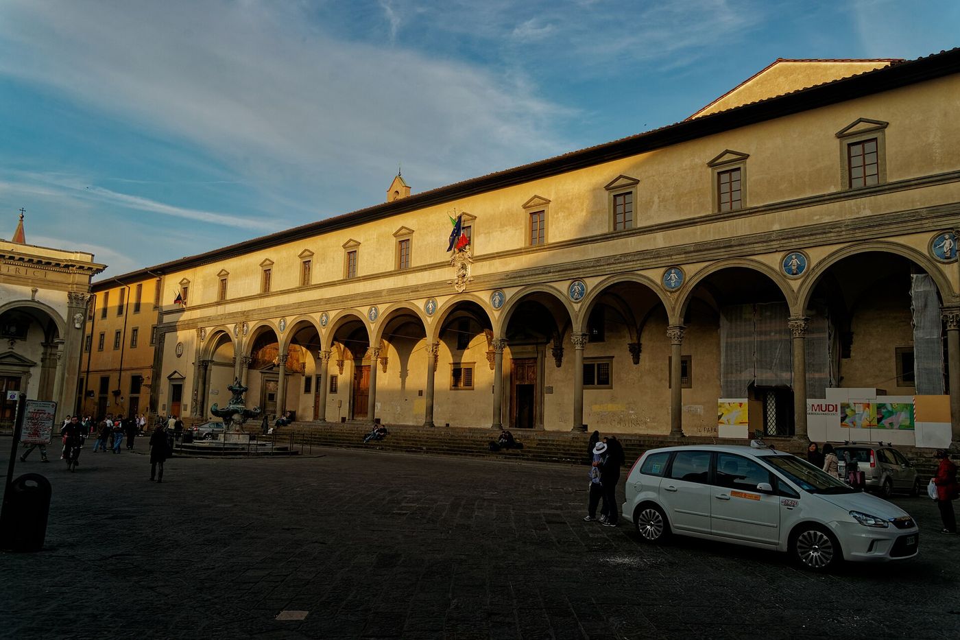 Brunelleschi's arched loggia of the Ospedale degli Innocenti in Florence