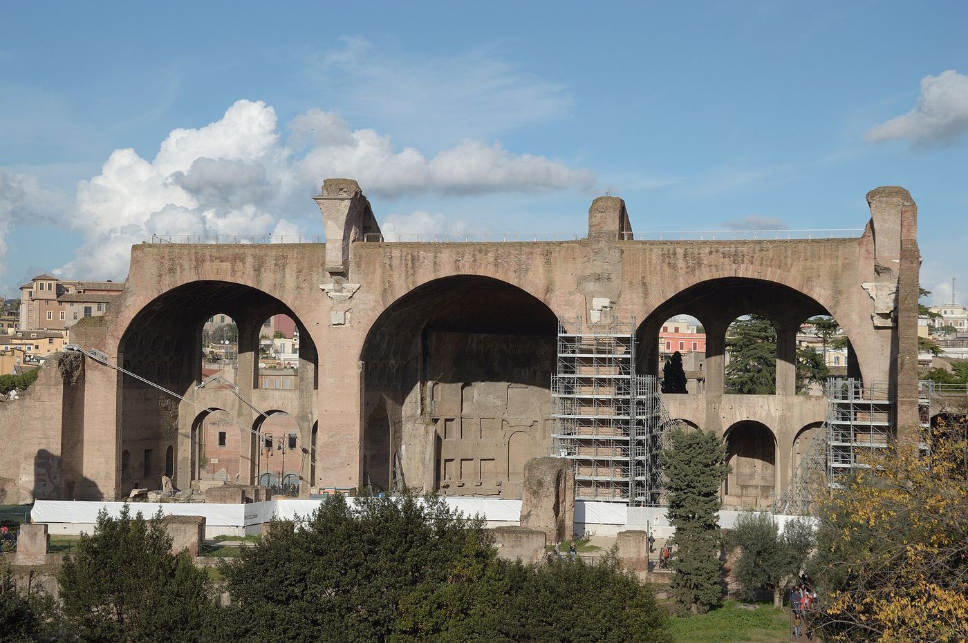 The three surviving groin vaults of the Basilica of Maxentius in the Roman Forum