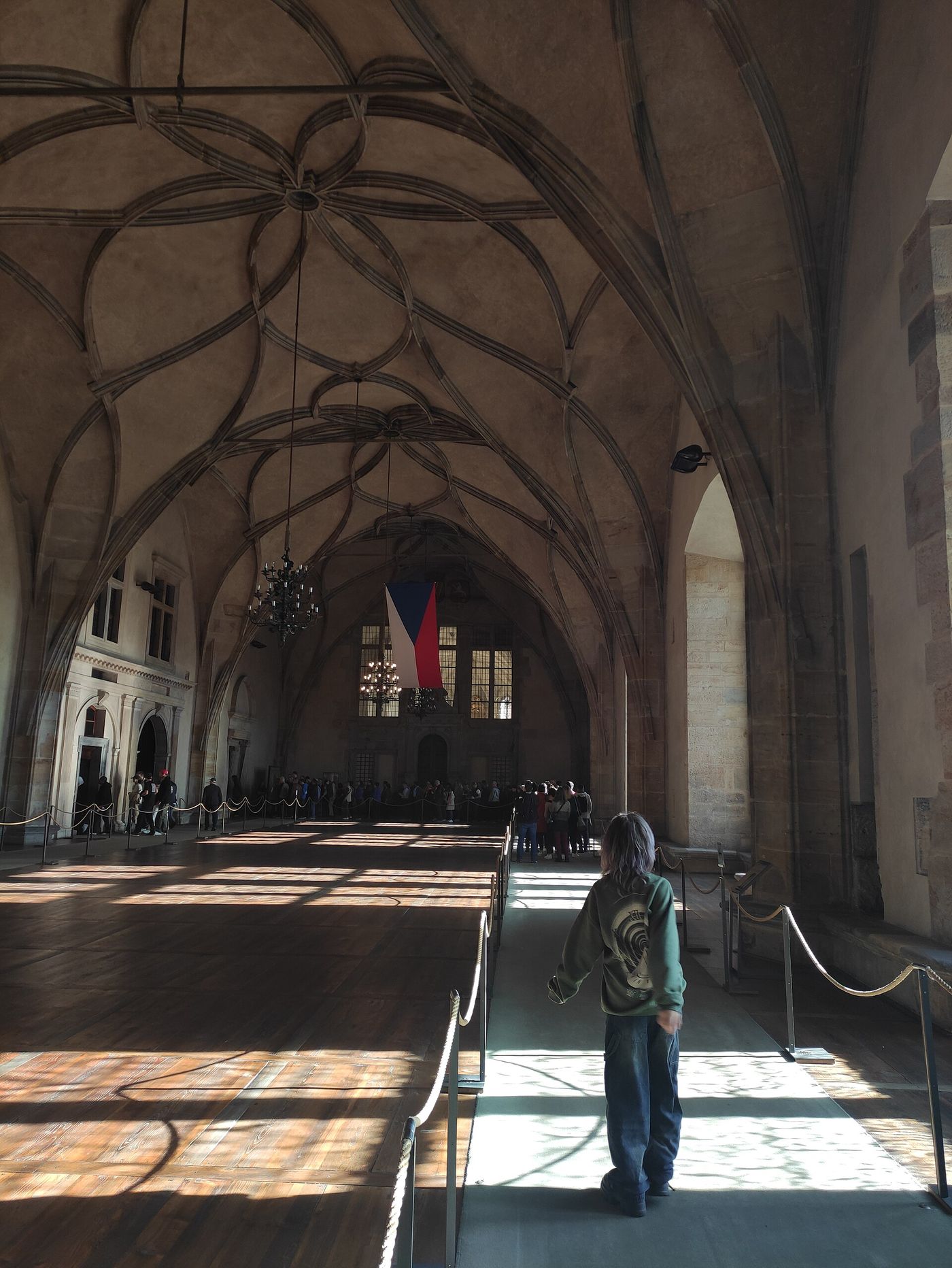 The looping net vaults of the Vladislav Hall in Prague Castle