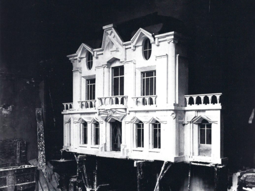 Period photograph of the model of Duchamp-Villon's facade for the Maison Cubiste, 1912