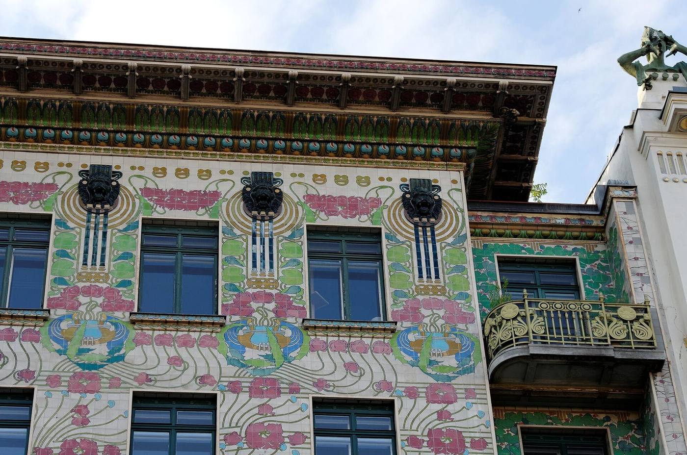 Facade of the Majolikahaus in Vienna
