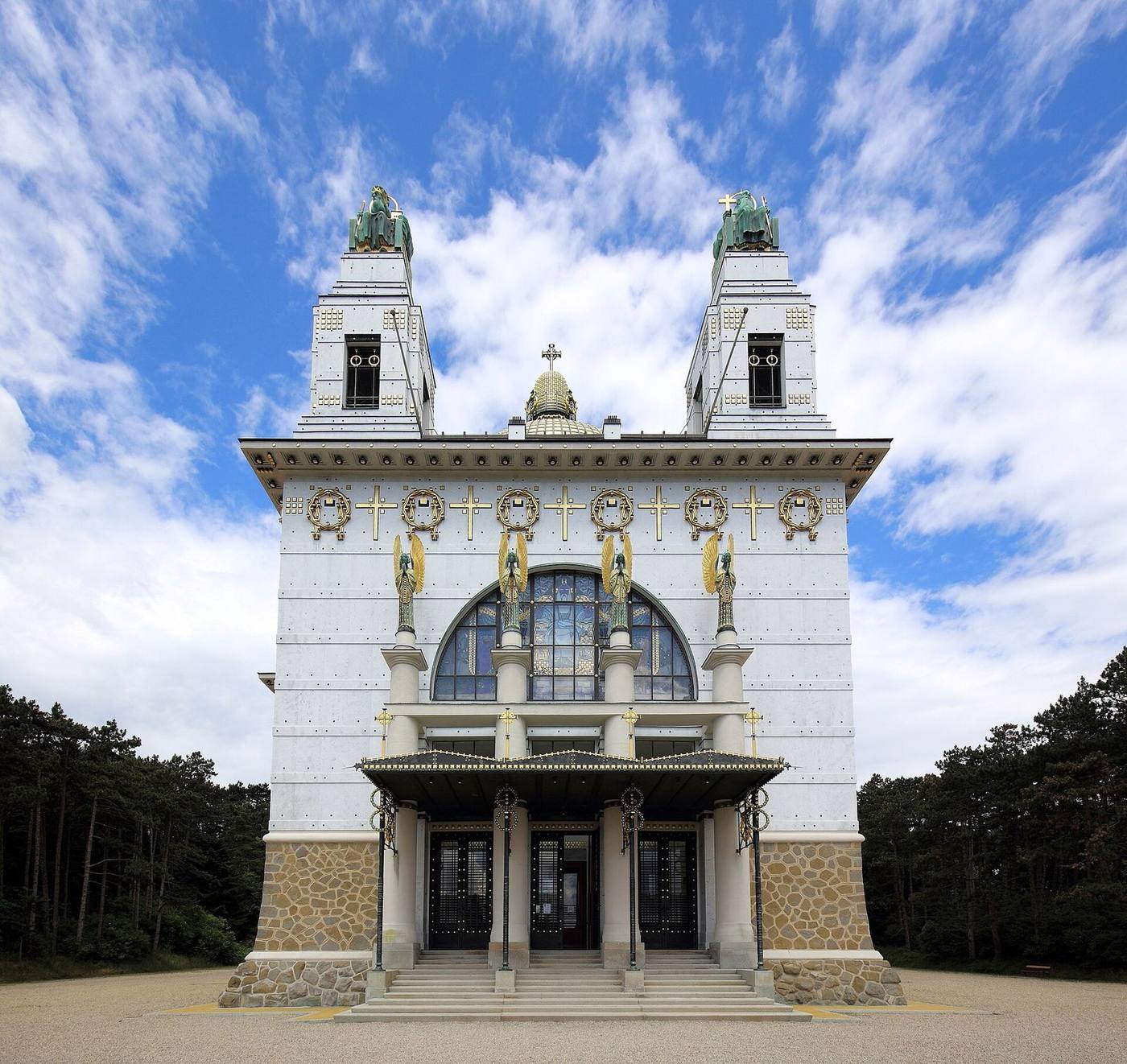 Exterior of the Steinhof Church in Vienna