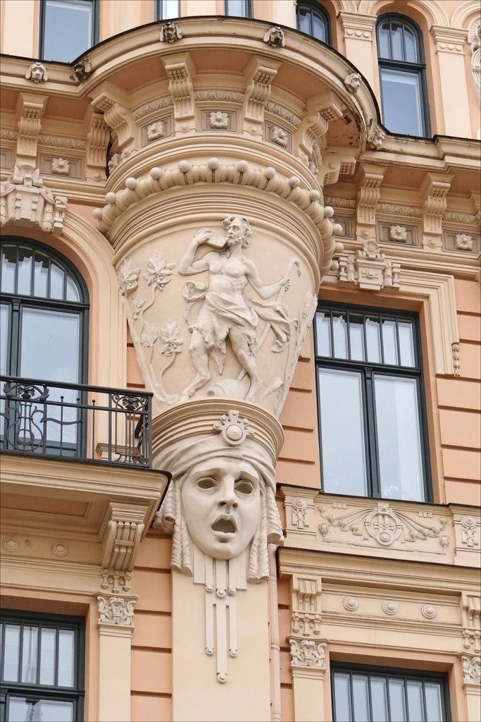 Art Nouveau facade on Alberta Street in Riga