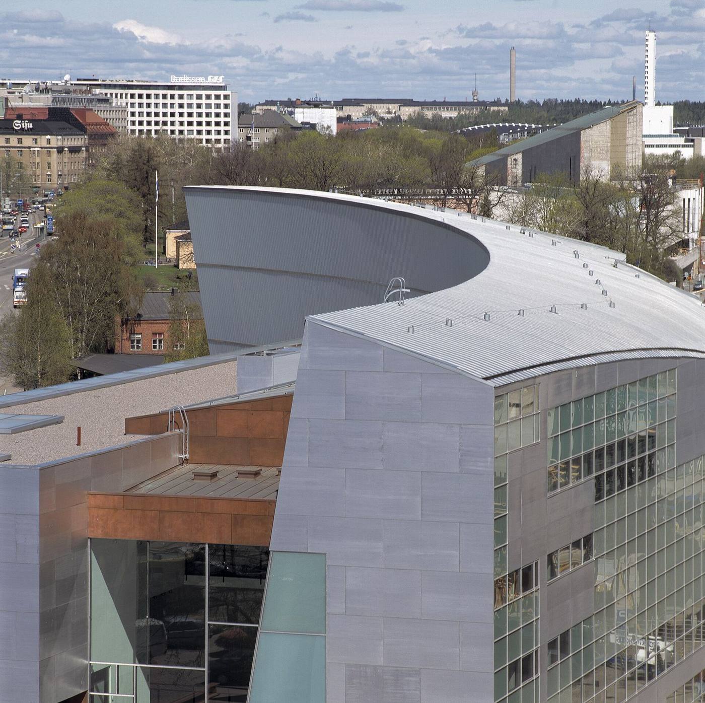 Curved wall of the Kiasma museum in Helsinki