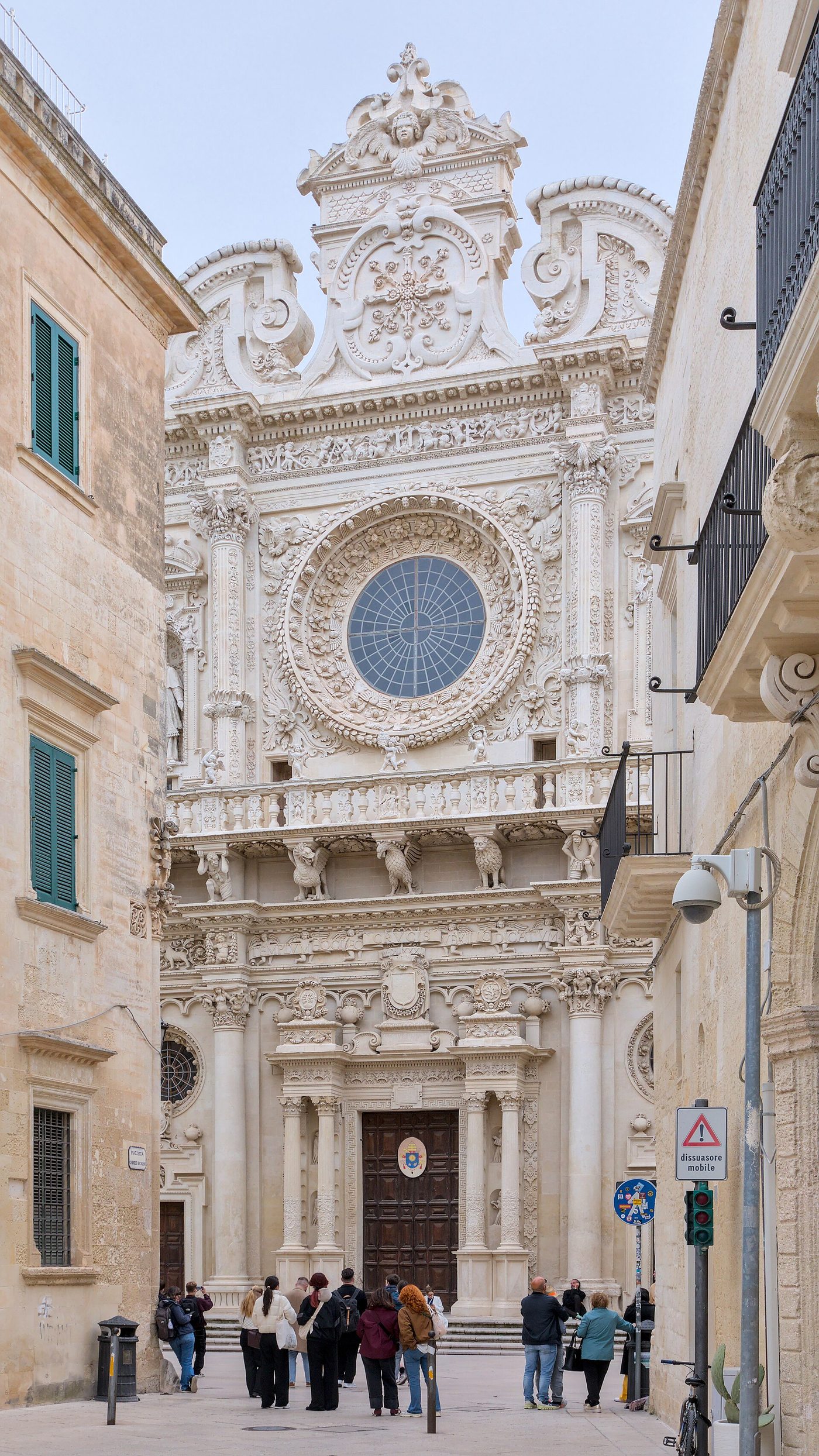 The facade of Santa Croce, Lecce, carved in the city's soft golden limestone