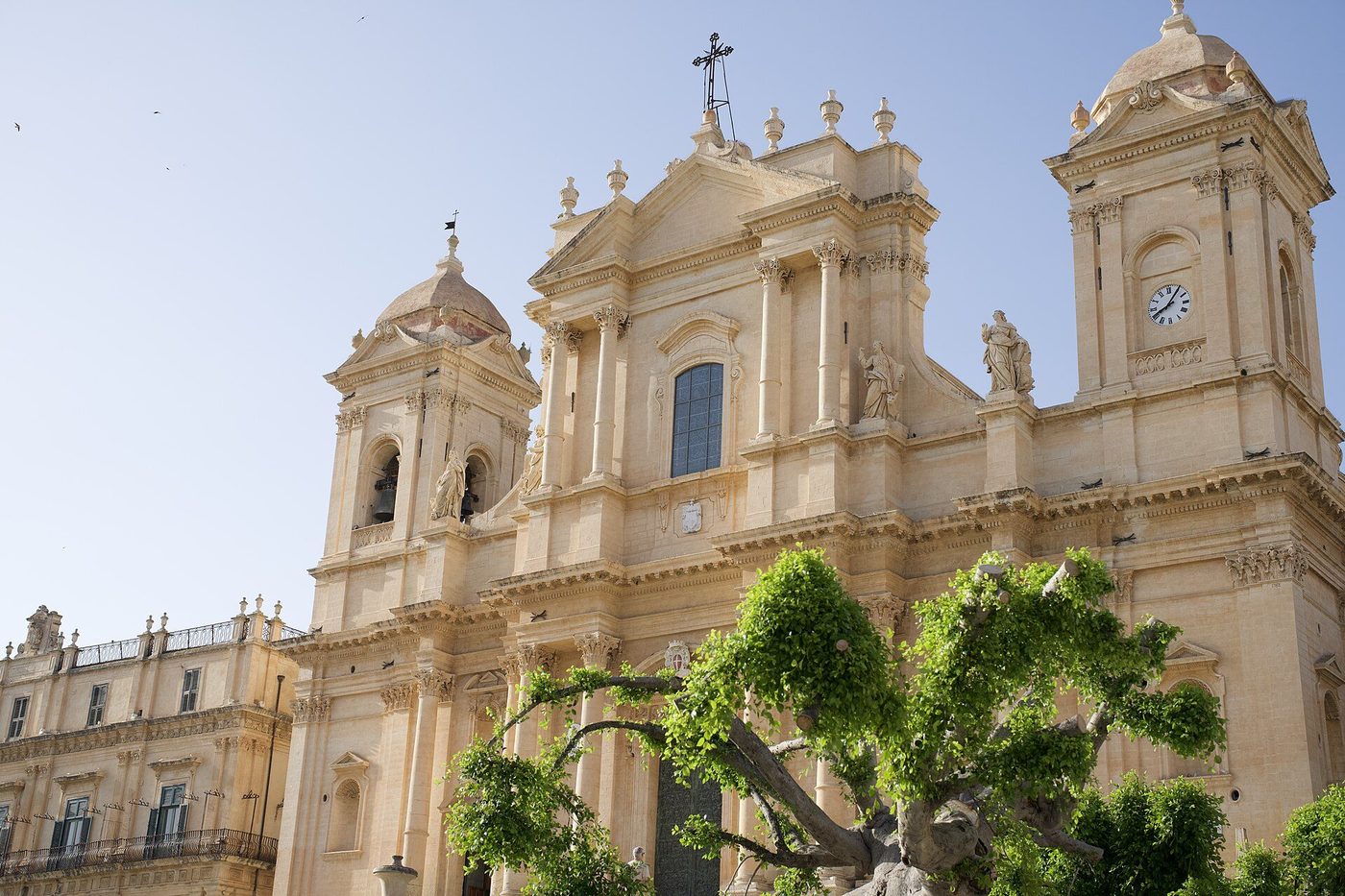 Noto Cathedral, Sicily — the golden Baroque townscape rebuilt after the earthquake of 1693