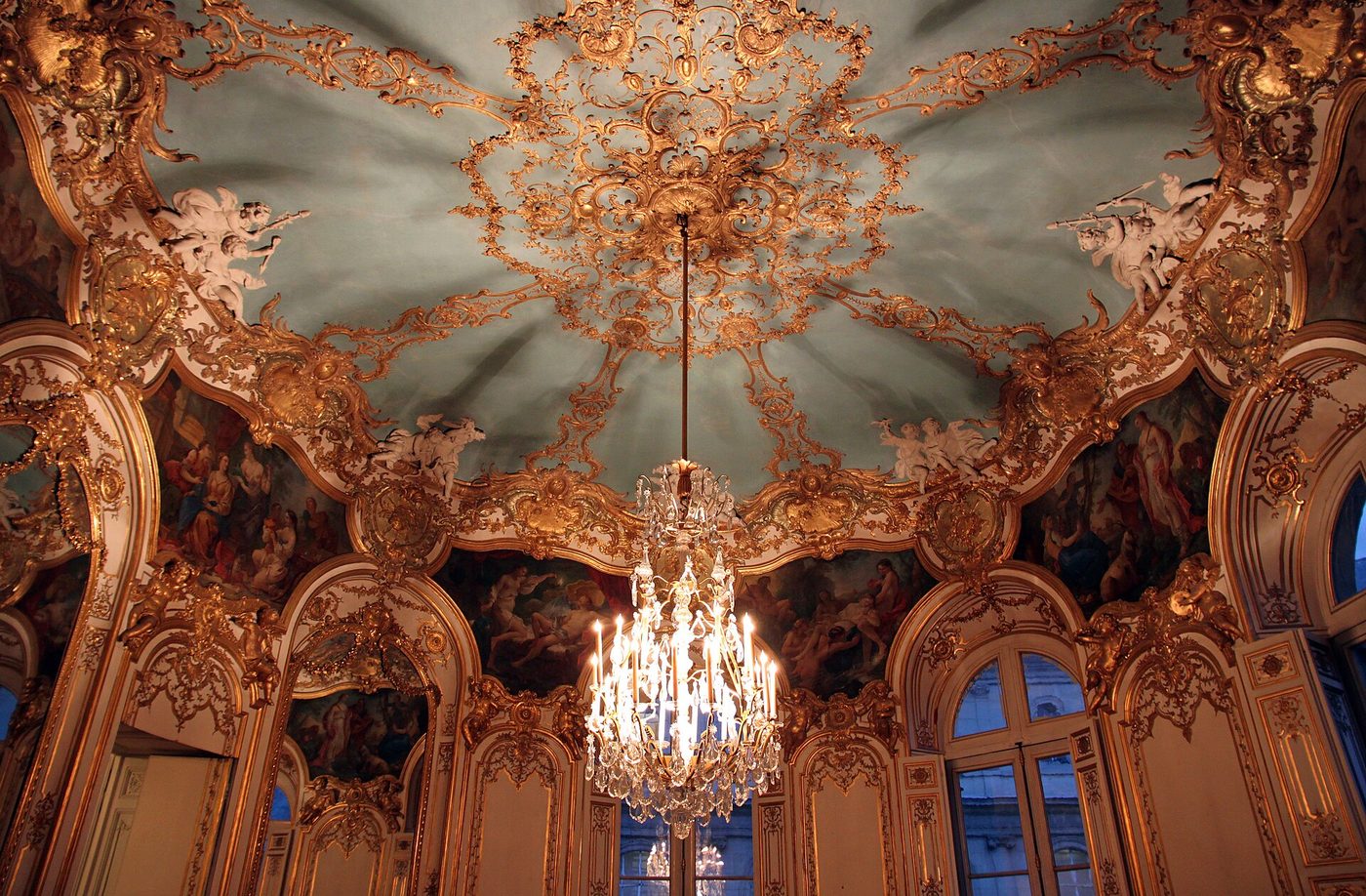 The Salon de la Princesse at the Hôtel de Soubise, Paris — Boffrand's oval Rococo room of mirrors and pale boiserie