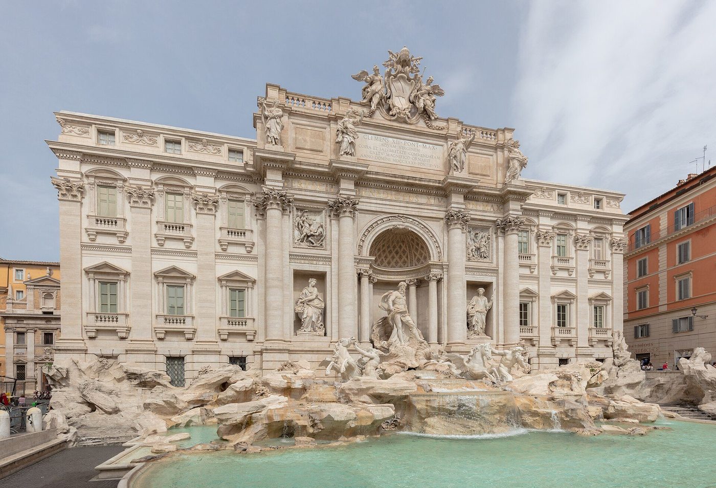 The Trevi Fountain, Rome — a cliff of travertine and water at the end of the ancient aqueduct