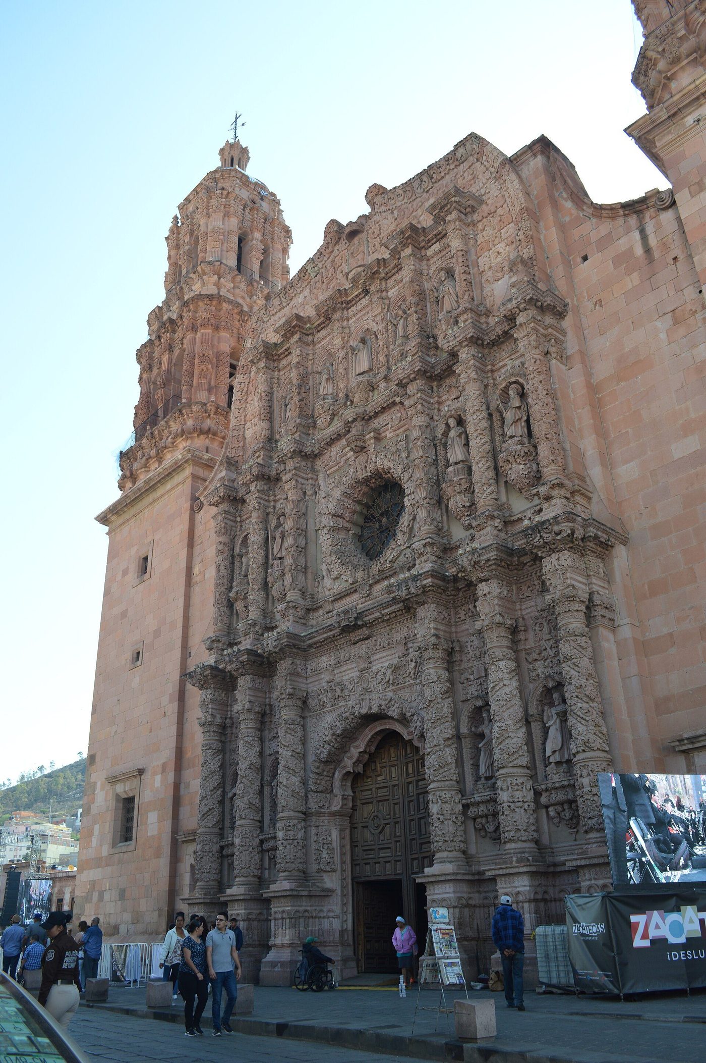 Zacatecas Cathedral, Mexico — its carved facade of pink cantera stone