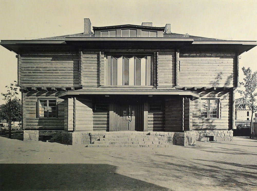 The Sommerfeld House in Berlin, a timber expressionist house with carved wood