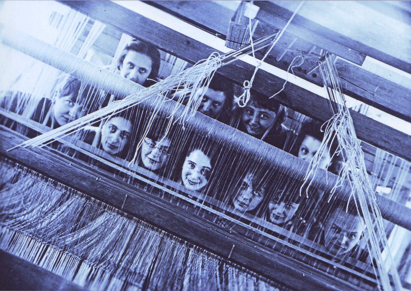 The weaving workshop at the Bauhaus, looms and woven textiles