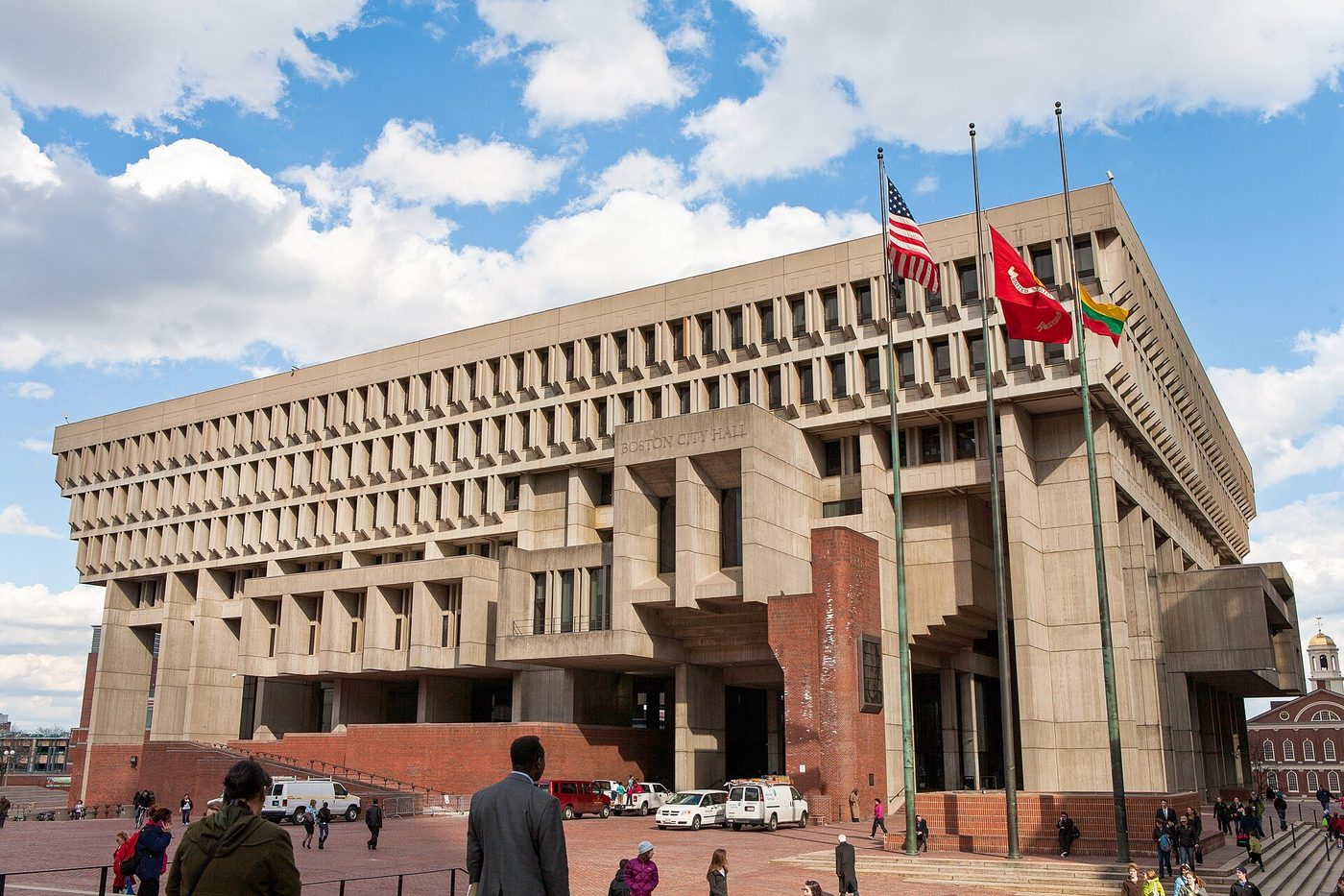 Boston City Hall's sculptural concrete massing — offices, fins and the swelling council chamber