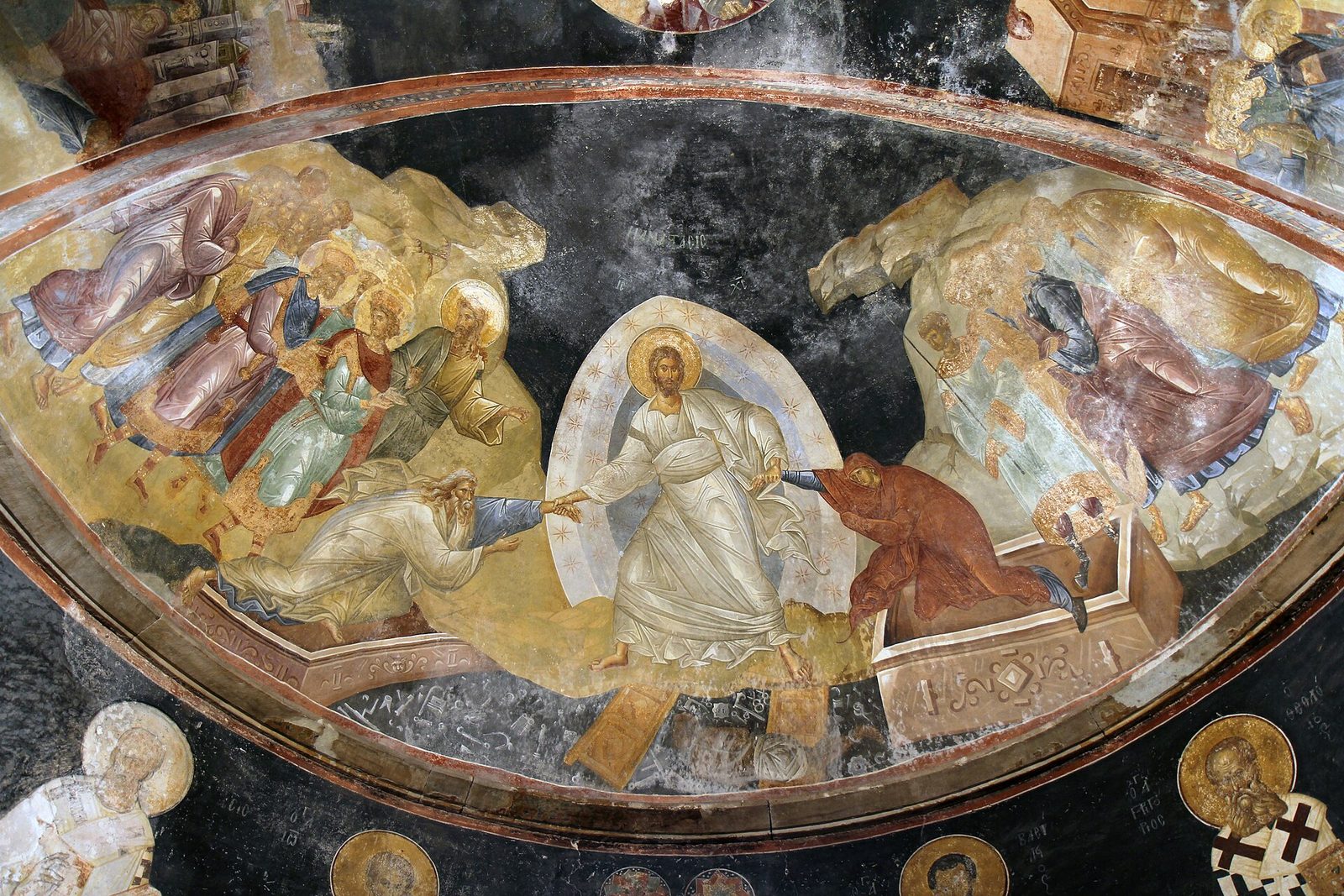 The Anastasis fresco in the Chora's parekklesion: Christ raising Adam and Eve