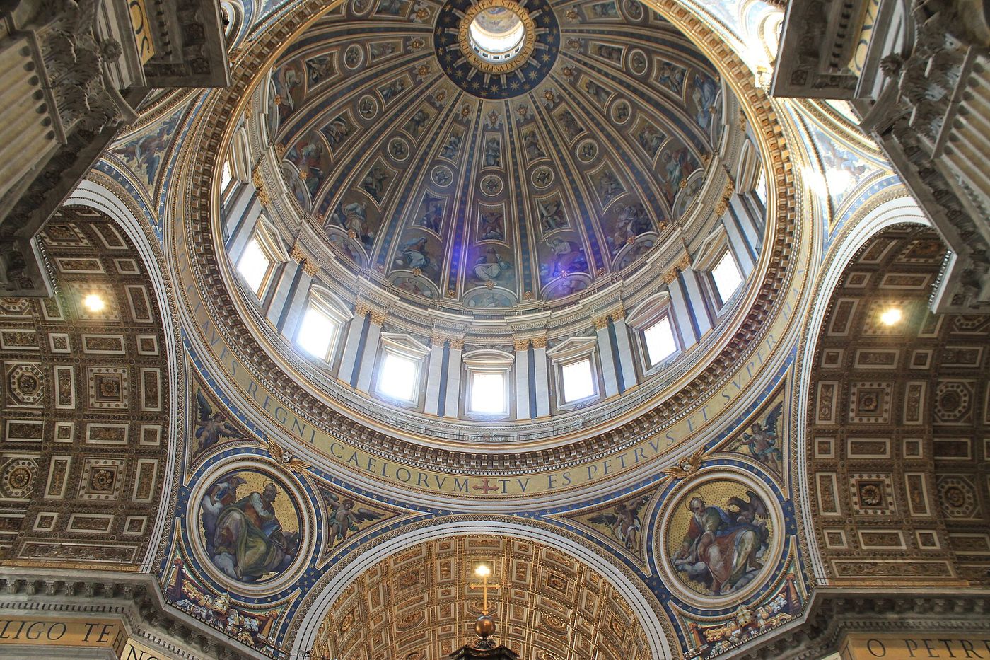 The nave of St Peter's Basilica in Rome, articulated by a giant order of pilasters