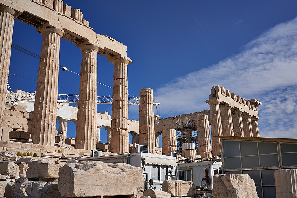 Doric columns of the Parthenon in Athens