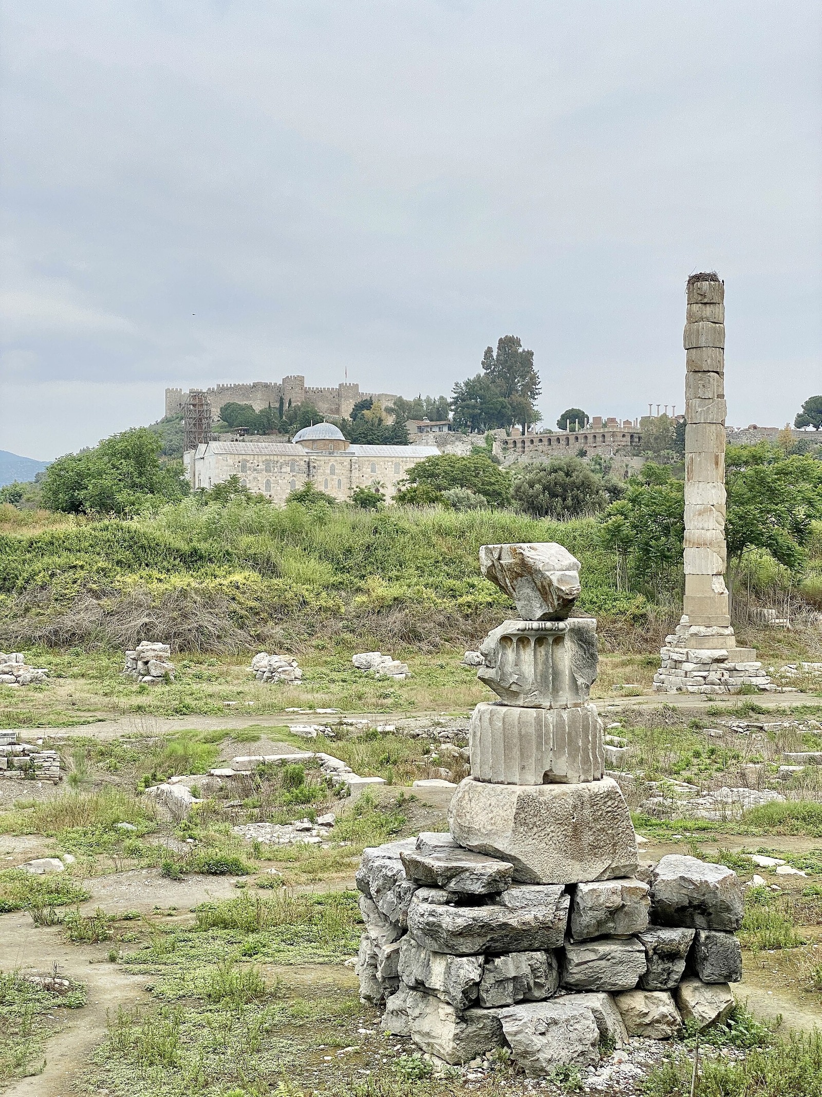 The single re-erected column of the Temple of Artemis at Ephesus