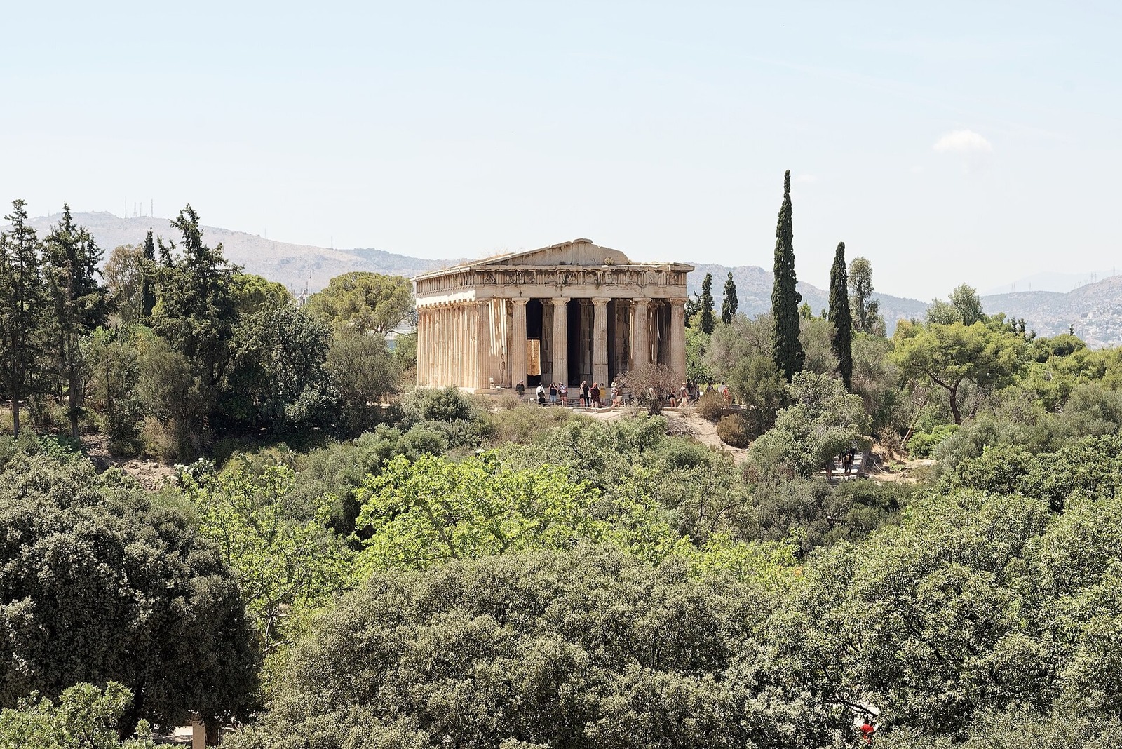 The Temple of Hephaestus in Athens, a well-preserved Doric temple