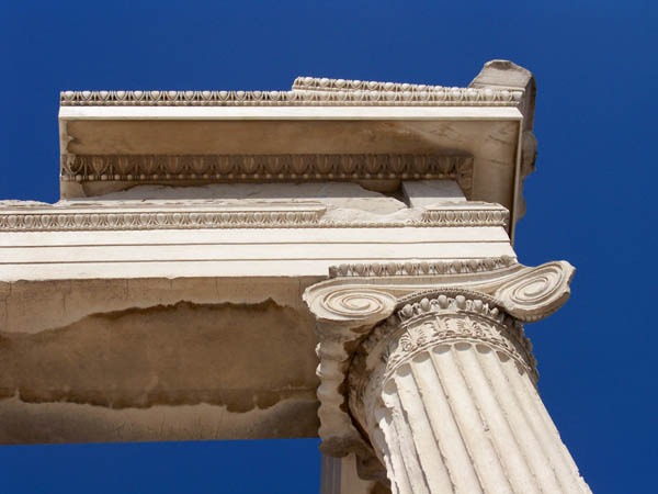 An Ionic capital with volutes, from the Erechtheion in Athens