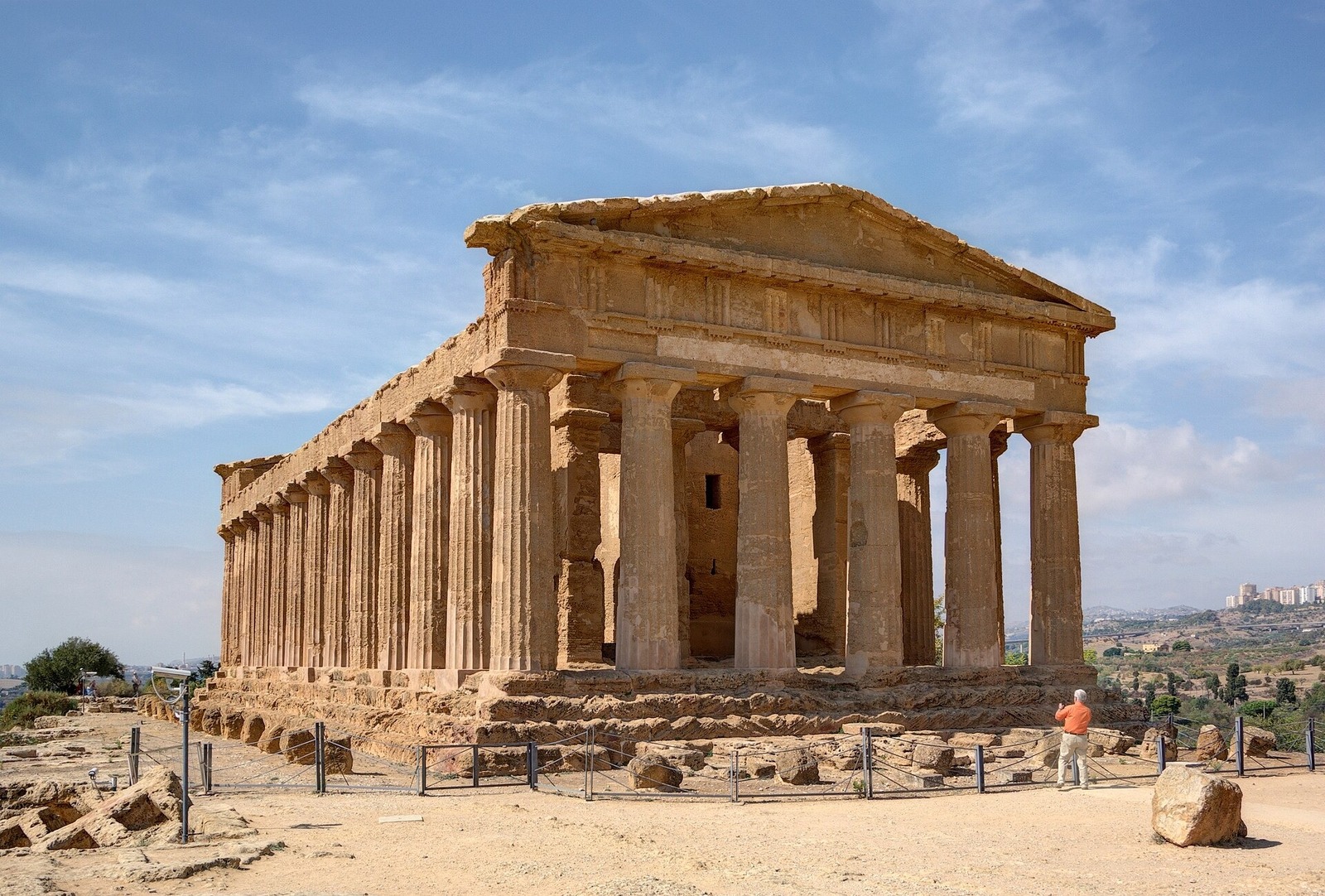 The Temple of Concordia at Agrigento in Sicily, a nearly complete Doric temple