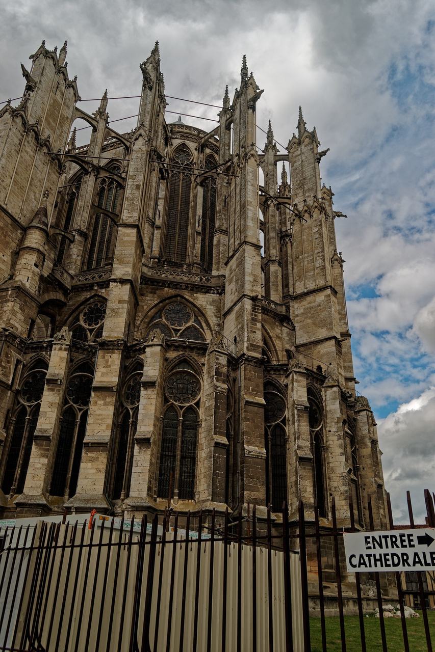 The choir of Beauvais Cathedral from outside, a cliff of glass held by flying buttresses