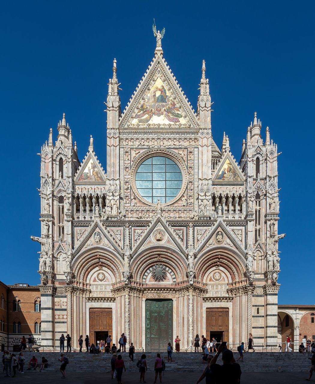 The west front of Siena Cathedral, Giovanni Pisano's polychrome marble Gothic front
