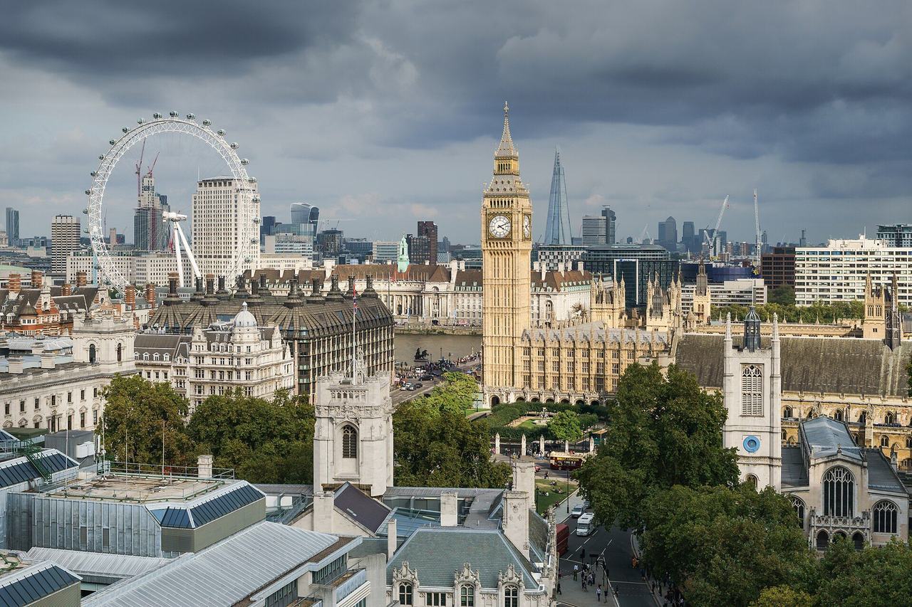 The Palace of Westminster from across the river: Barry and Pugin's Gothic Revival parliament with the Elizabeth Tower