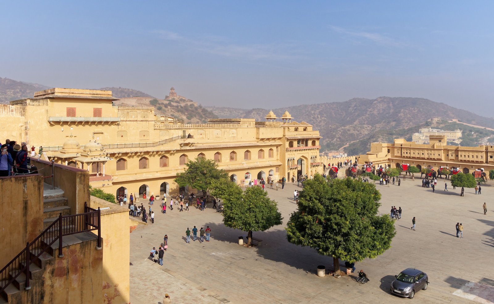 Amber Fort above Jaipur, its courtyards and palace ranges seen from the ramparts