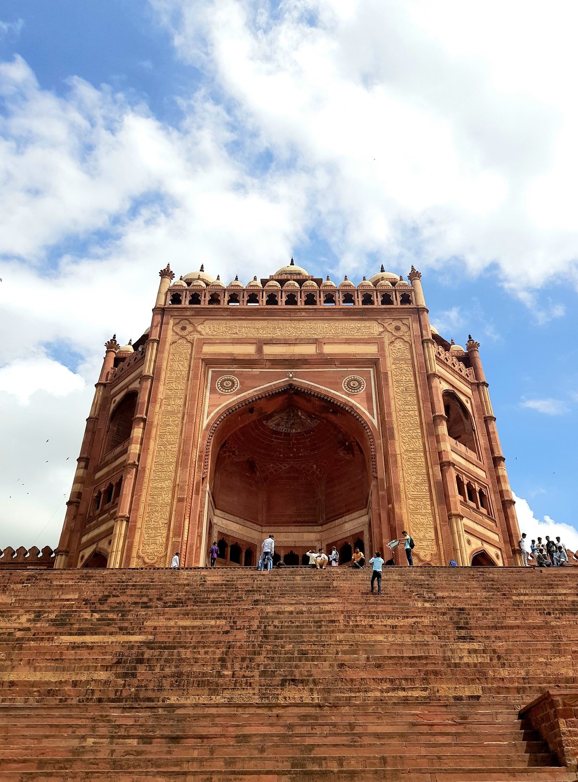 The Buland Darwaza at Fatehpur Sikri, its great arched gateway rising above a long flight of steps