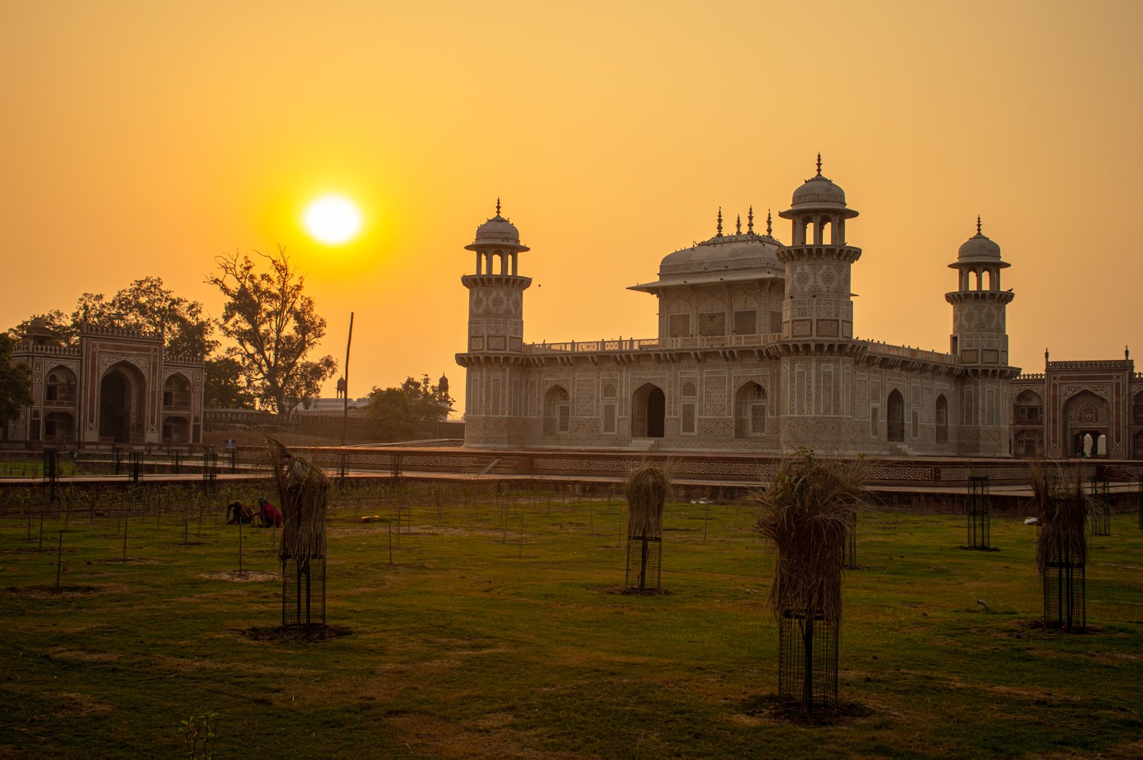 The tomb of Itimad-ud-Daulah in Agra, its white marble and pietra dura inlay