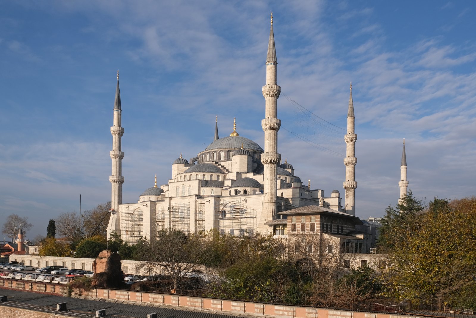 The Sultan Ahmed Mosque in Istanbul, the Blue Mosque, with its domes and six minarets