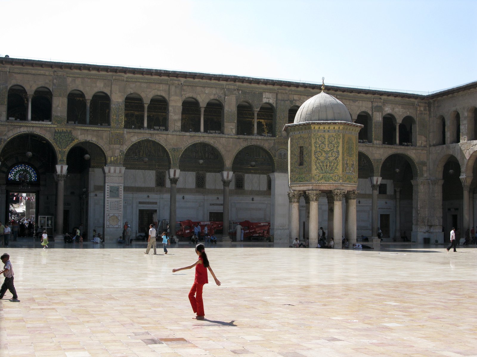 The courtyard and prayer hall of the Great Mosque of Damascus