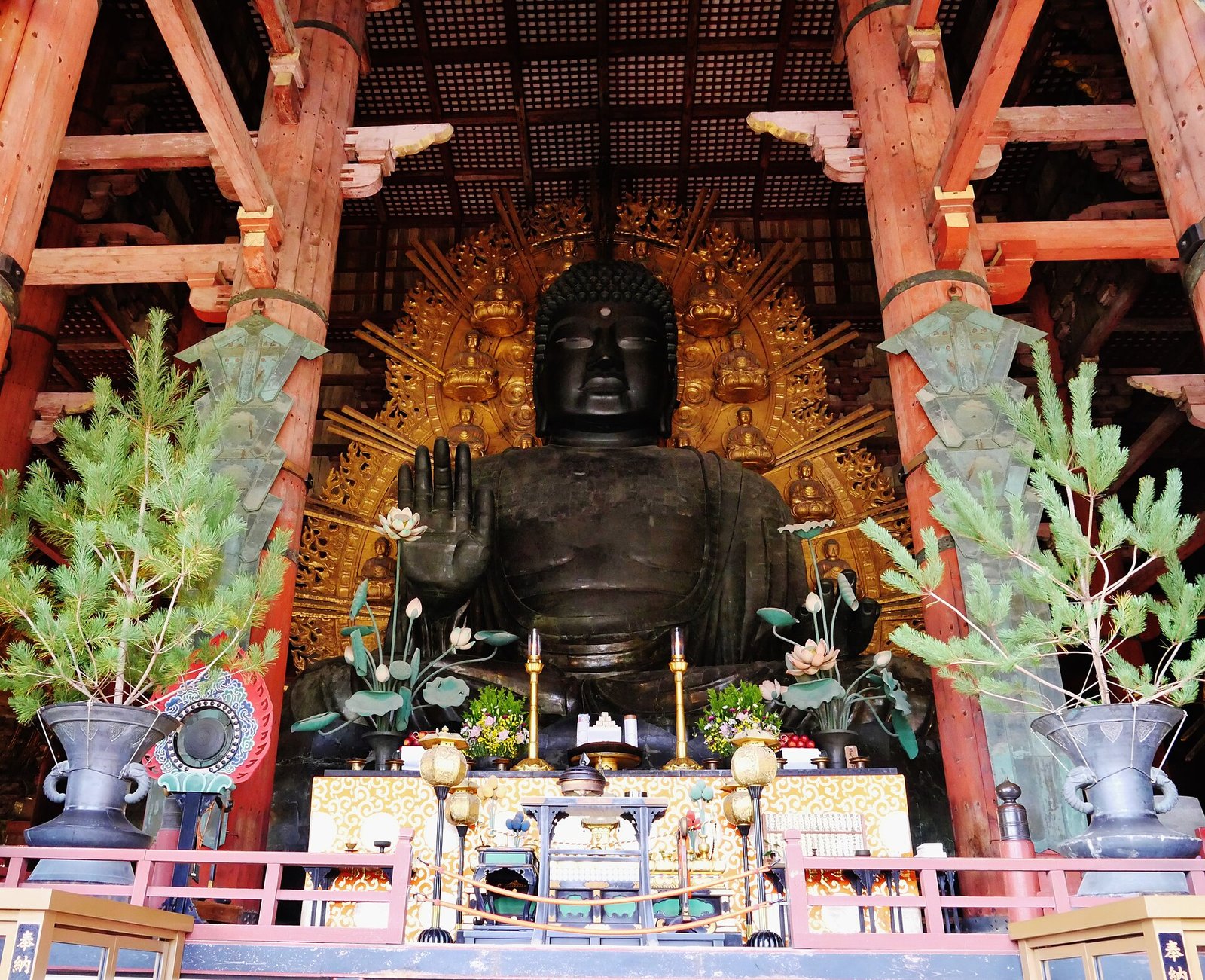 The Great Buddha inside the Great Buddha Hall at Todai-ji, Nara