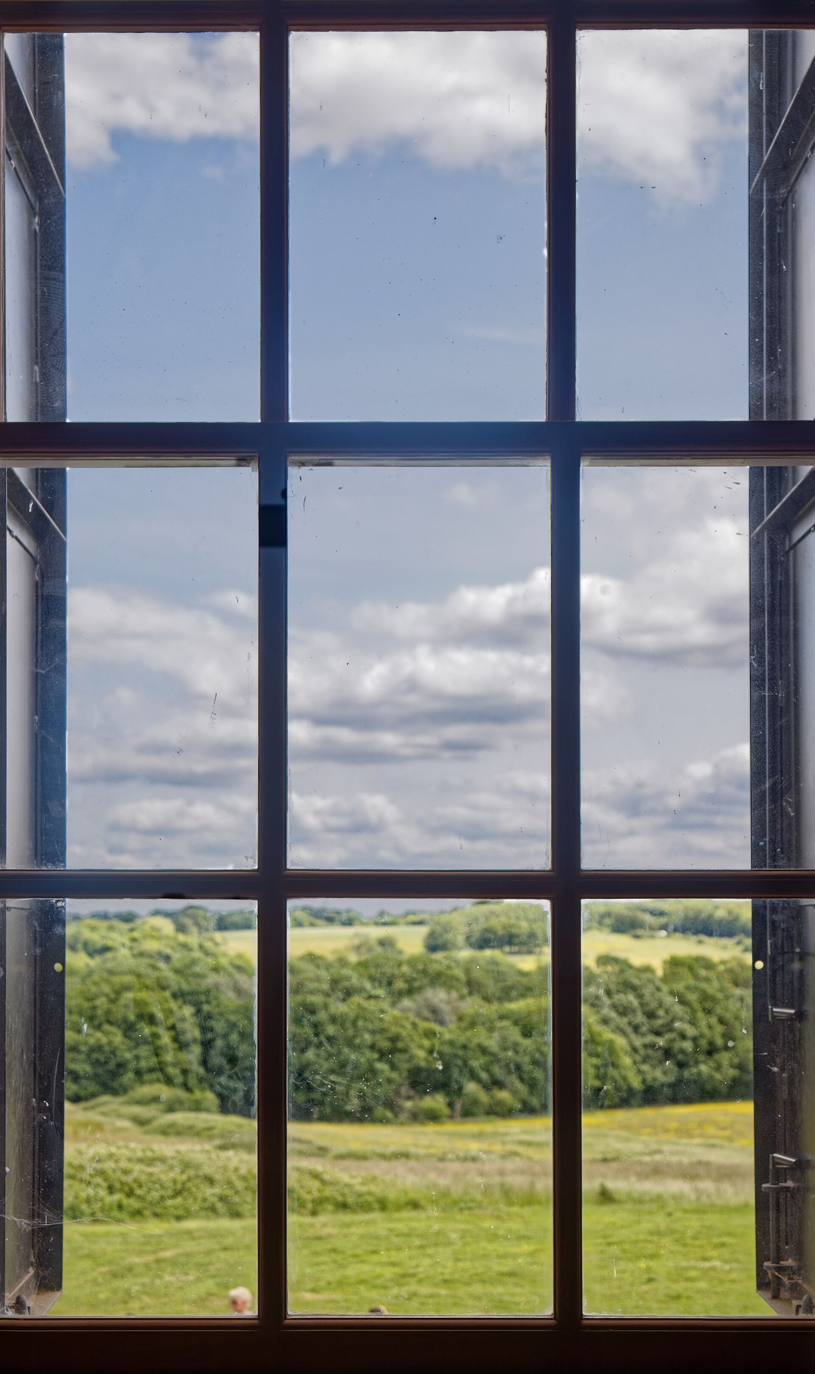 A tall six-over-six sash window at Copped Hall in Essex, seen from inside