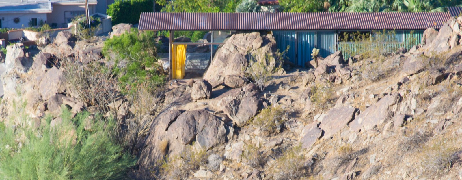 Albert Frey House II in Palm Springs, a small modern house built into the hillside
