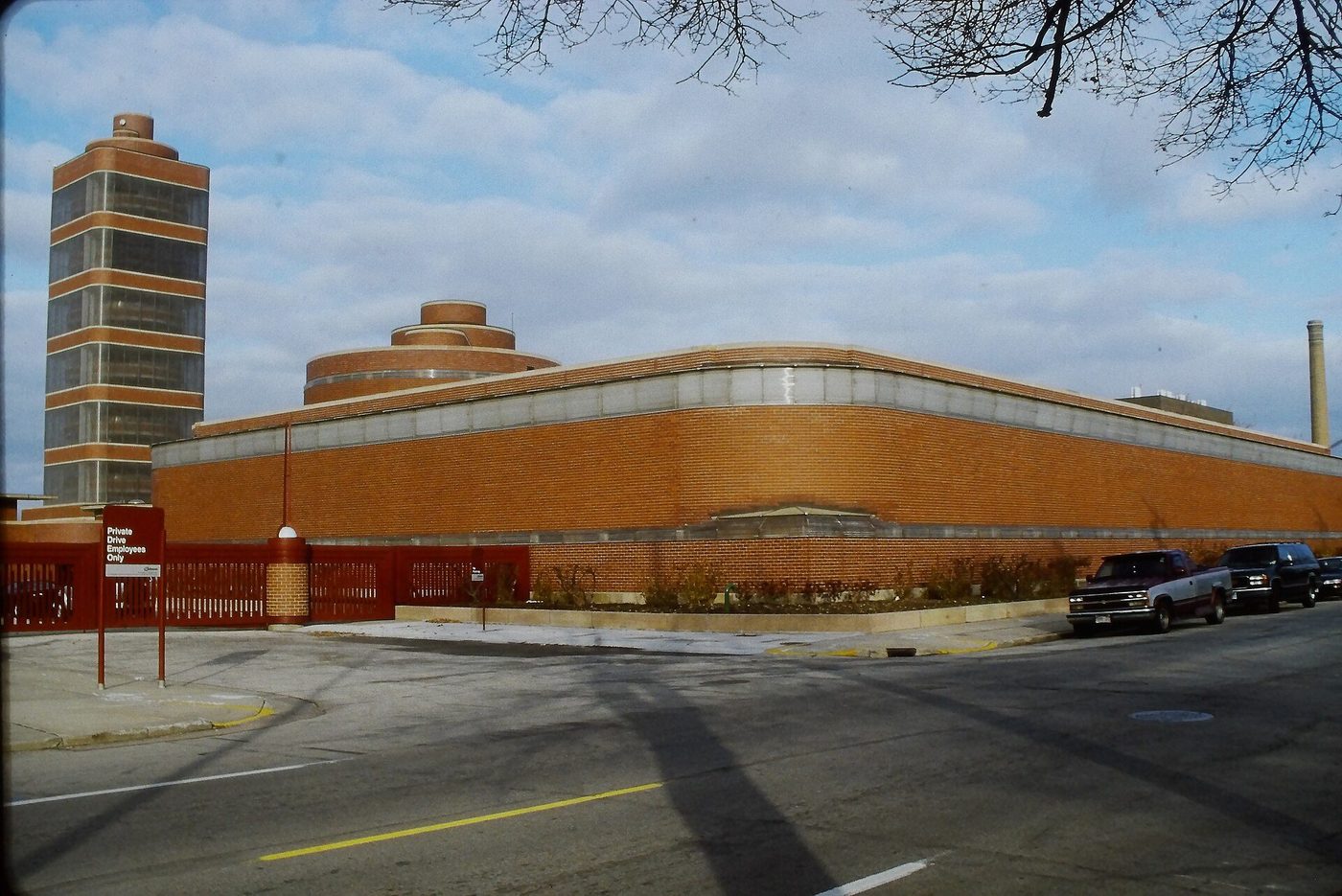 The Johnson Wax headquarters at Racine: brick administration block and laboratory tower