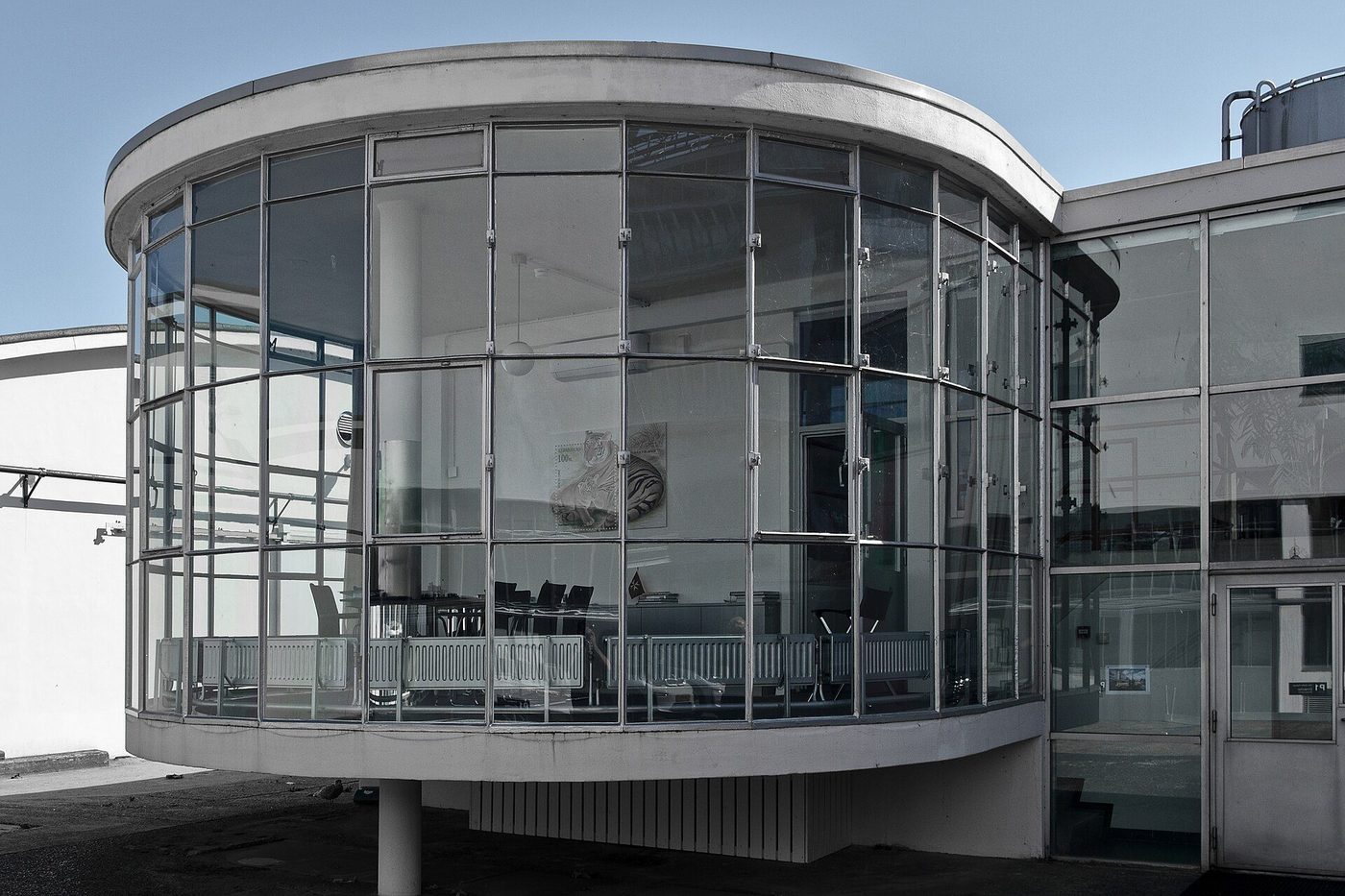 The Van Nelle Factory at Rotterdam: the curved glass corner of the main block