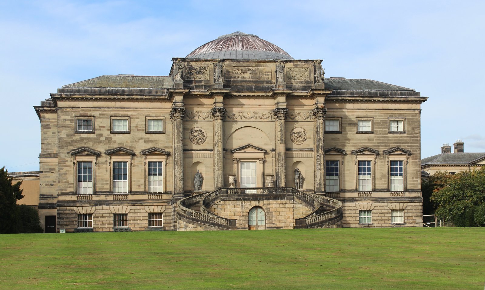 The south facade of Kedleston Hall in Derbyshire